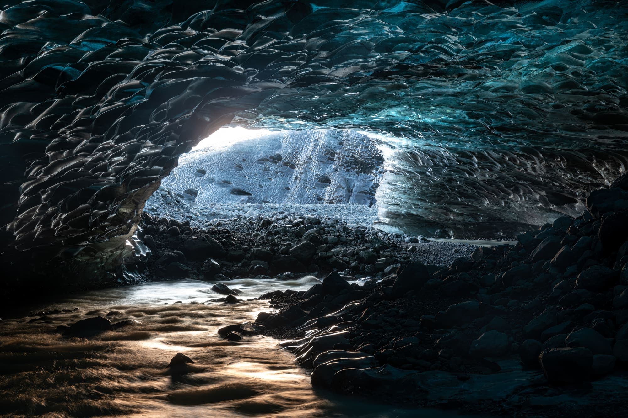 Blue ice cave in Iceland