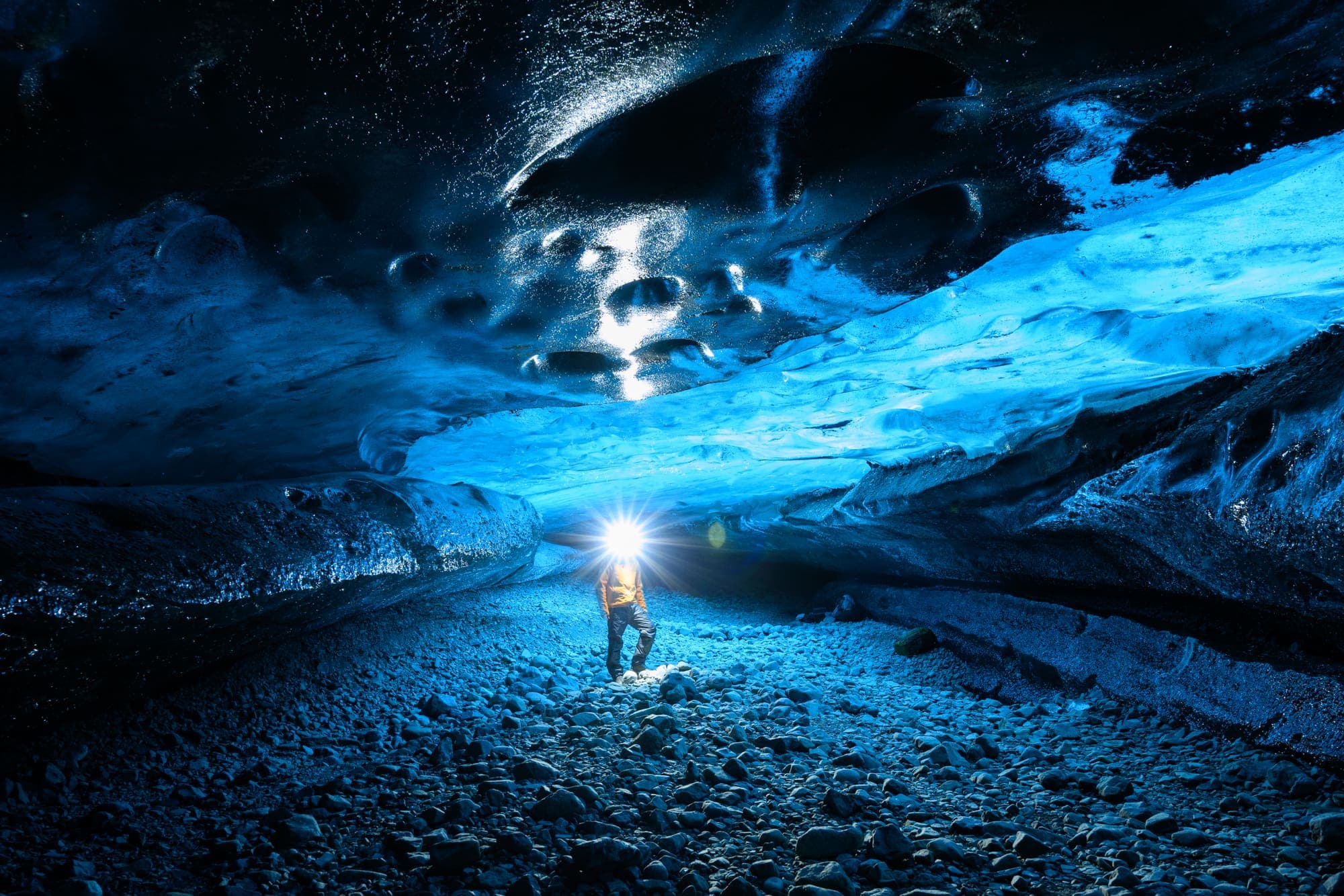 Blue ice cave expedition