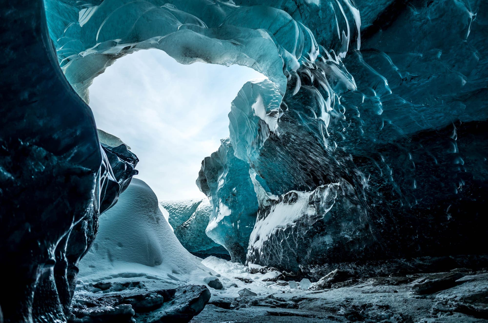 Blue ice cave expedition